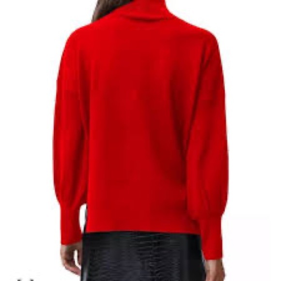 FRENCH CONNECTION Mock-neck Balloon Sleeve Red Sweater - Picture 2 of 4